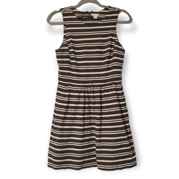 J Crew Womens Black Ivory Striped Panel Dress Size XS Sleeveless - Picture 3 of 9